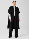 Eileen Fisher Lightweight Boiled Wool Serape In Regenerative Wool In Black