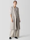 Eileen Fisher Lightweight Boiled Wool Shawl Collar Vest In Regenerative Wool In Gold