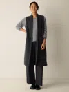 Eileen Fisher Lightweight Boiled Wool Shawl Collar Vest In Regenerative Wool In Gray