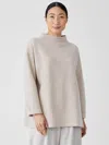 Eileen Fisher Lightweight Boiled Wool Top In Responsible Wool In Neutral