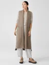 Eileen Fisher Lightweight Boiled Wool Vest In Brown