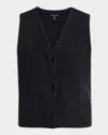 Eileen Fisher Lightweight Boiled Wool Vest In Char