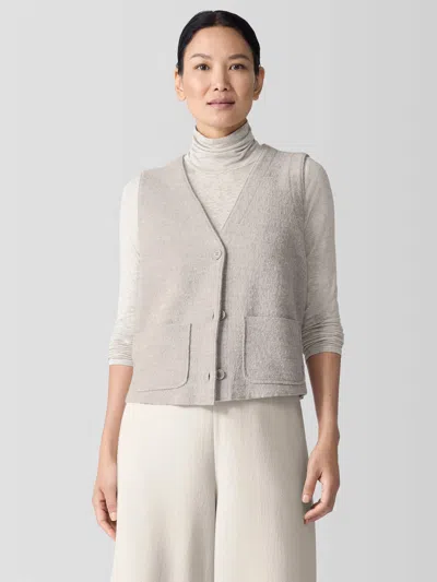 EILEEN FISHER LIGHTWEIGHT BOILED WOOL VEST IN REGENERATIVE WOOL