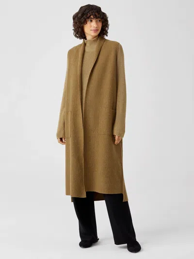 Eileen Fisher Lightweight Boiled Wool Vest In Brown
