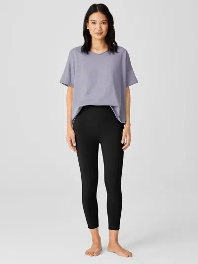 Eileen Fisher Lightweight Cotton Jersey Sleep Leggings In Black