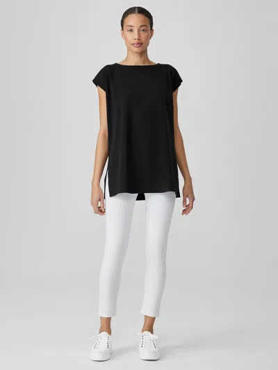 Eileen Fisher Lightweight Cotton Stretch Jersey Leggings In White
