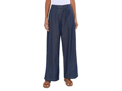 Eileen Fisher Lightweight Organic Cotton Denim High-waisted Full Length Trouser In Blue