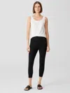 Eileen Fisher Lightweight Organic Cotton Jersey Leggings In Black