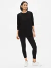 Eileen Fisher Lightweight Organic Cotton Stretch Leggings In Black