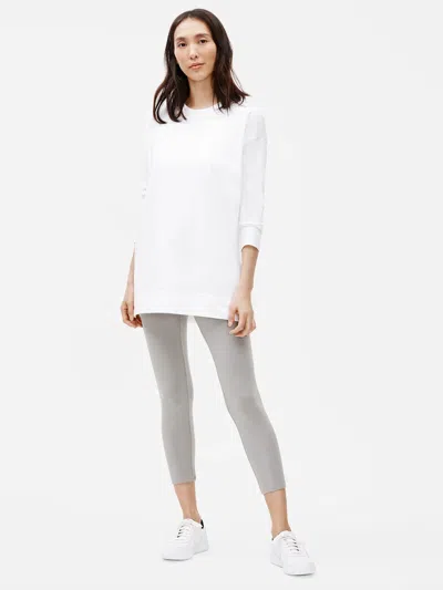 Eileen Fisher Lightweight Organic Cotton Stretch Leggings In Gray