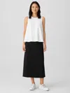 Eileen Fisher Lightweight Organic Cotton Terry A-line Skirt In White