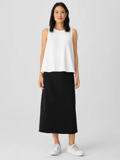 Eileen Fisher Lightweight Organic Cotton Terry A-line Skirt In White