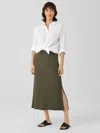 Eileen Fisher Lightweight Organic Cotton Terry A-line Skirt In White