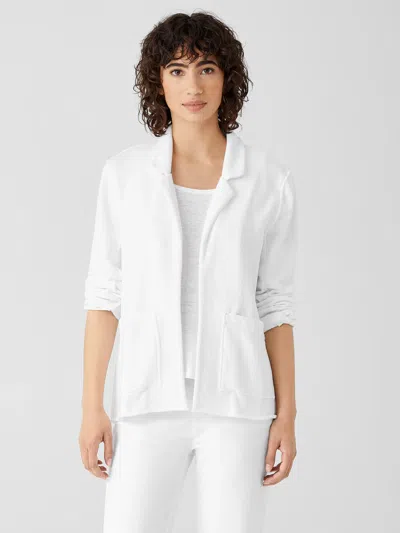 Eileen Fisher Lightweight Organic Cotton Terry Blazer In White