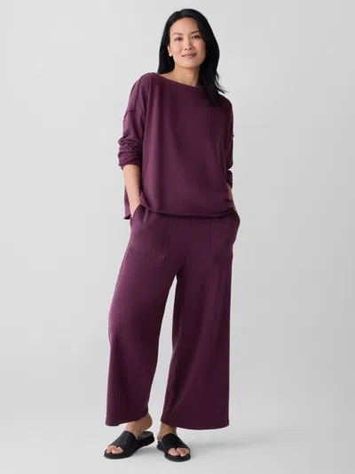 Eileen Fisher Lightweight Organic Cotton Terry Box-top In Purple