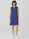 Eileen Fisher Lightweight Organic Cotton Terry Dress In Blue