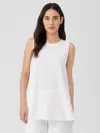 Eileen Fisher Lightweight Organic Cotton Terry Long Tank In White