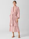 Eileen Fisher Lightweight Organic Cotton Terry Robe In Purple