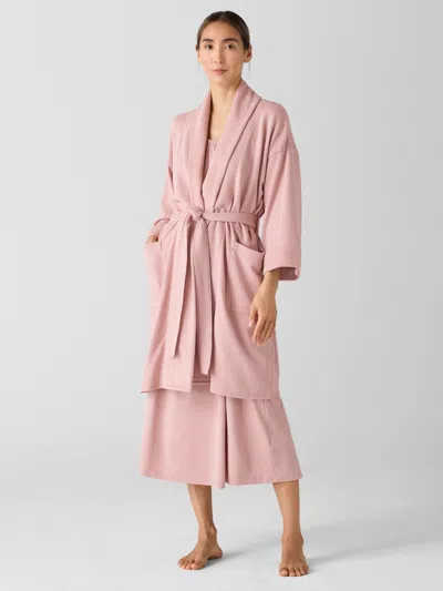 Eileen Fisher Lightweight Organic Cotton Terry Robe In Purple