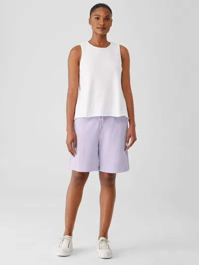 Eileen Fisher Lightweight Organic Cotton Terry Shorts In Purple