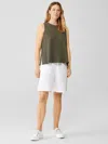 Eileen Fisher Lightweight Organic Cotton Terry Shorts In White