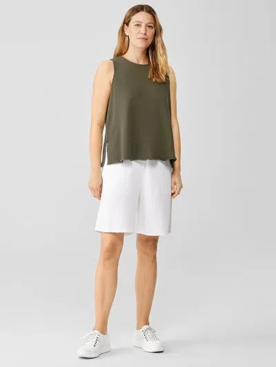 Eileen Fisher Lightweight Organic Cotton Terry Shorts In White