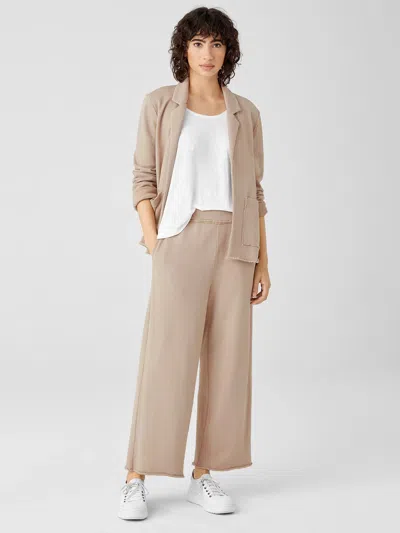 Eileen Fisher Lightweight Organic Cotton Terry Straight Pant In Brown