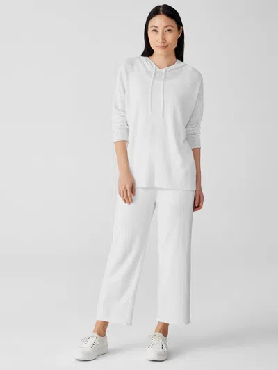 Eileen Fisher Lightweight Organic Cotton Terry Straight Pant In White