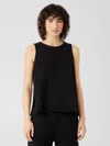 Eileen Fisher Lightweight Organic Cotton Terry Tank In Black