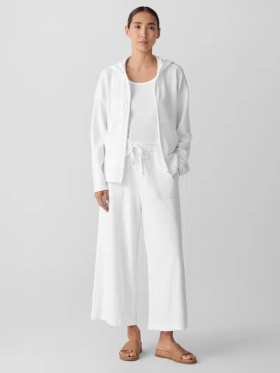Eileen Fisher Lightweight Organic Cotton Terry Wide-leg Pant In White