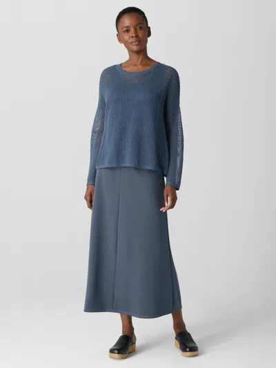 Eileen Fisher Lightweight Ponte A-line Skirt In Blue