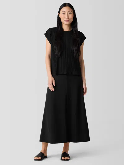 Eileen Fisher Lightweight Ponte A-line Skirt In Black