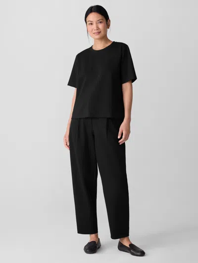 Eileen Fisher Lightweight Ponte Crew Neck Tee In Black