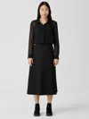 Eileen Fisher Lightweight Ponte Flared Skirt In Black
