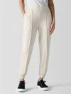 Eileen Fisher Cropped Pintuck Lightweight Ponte Joggers In Pink