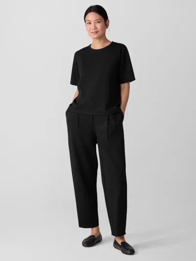 Eileen Fisher Lightweight Ponte Lantern Trouser Pant In Black