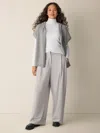 Eileen Fisher Lightweight Ponte Pleated Wide-leg Pant In Gray