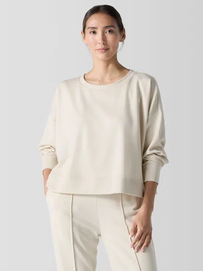 Eileen Fisher Lightweight Ponte Round Neck Top In Brown