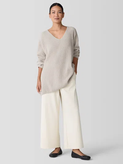 Eileen Fisher Lightweight Ponte Wide-leg Pant In Gray