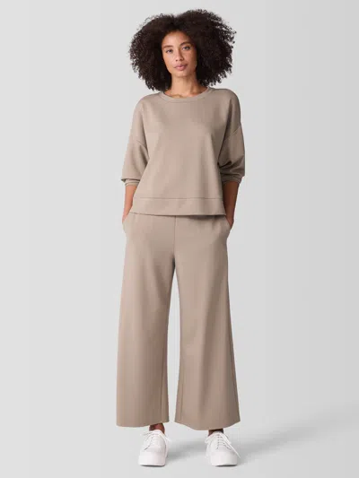 Eileen Fisher Lightweight Ponte Wide-leg Pant In Gray