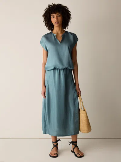 Eileen Fisher Lightweight Satin Shimmer Lantern Skirt In Black