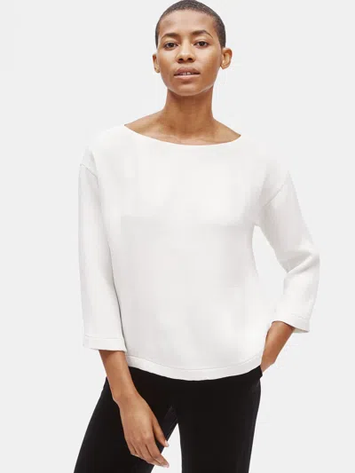 Eileen Fisher Lightweight Silk Sponge Box-top In Brown