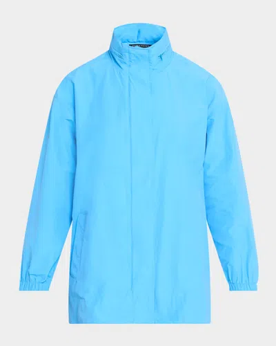 Eileen Fisher Lightweight Stand-collar Jacket In Azure