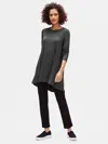 Eileen Fisher Lightweight Viscose Jersey A-line Top In Gray