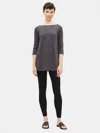 Eileen Fisher Lightweight Washable Stretch Crepe Ankle Leggings In Gray