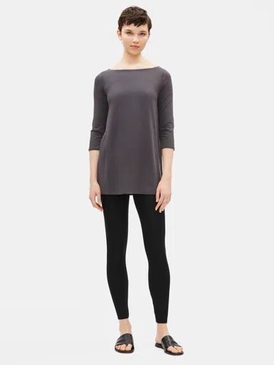 Eileen Fisher Lightweight Washable Stretch Crepe Ankle Leggings In Gray