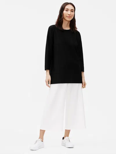 Eileen Fisher Lightweight Washable Stretch Crepe Tunic In Black