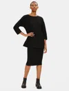 Eileen Fisher Lightweight Washable Stretch Crepe Tunic In Black