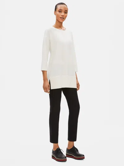 Eileen Fisher Lightweight Washable Stretch Crepe Tunic In White