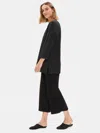 Eileen Fisher Lightweight Washable Stretch Crepe Tunic In Black